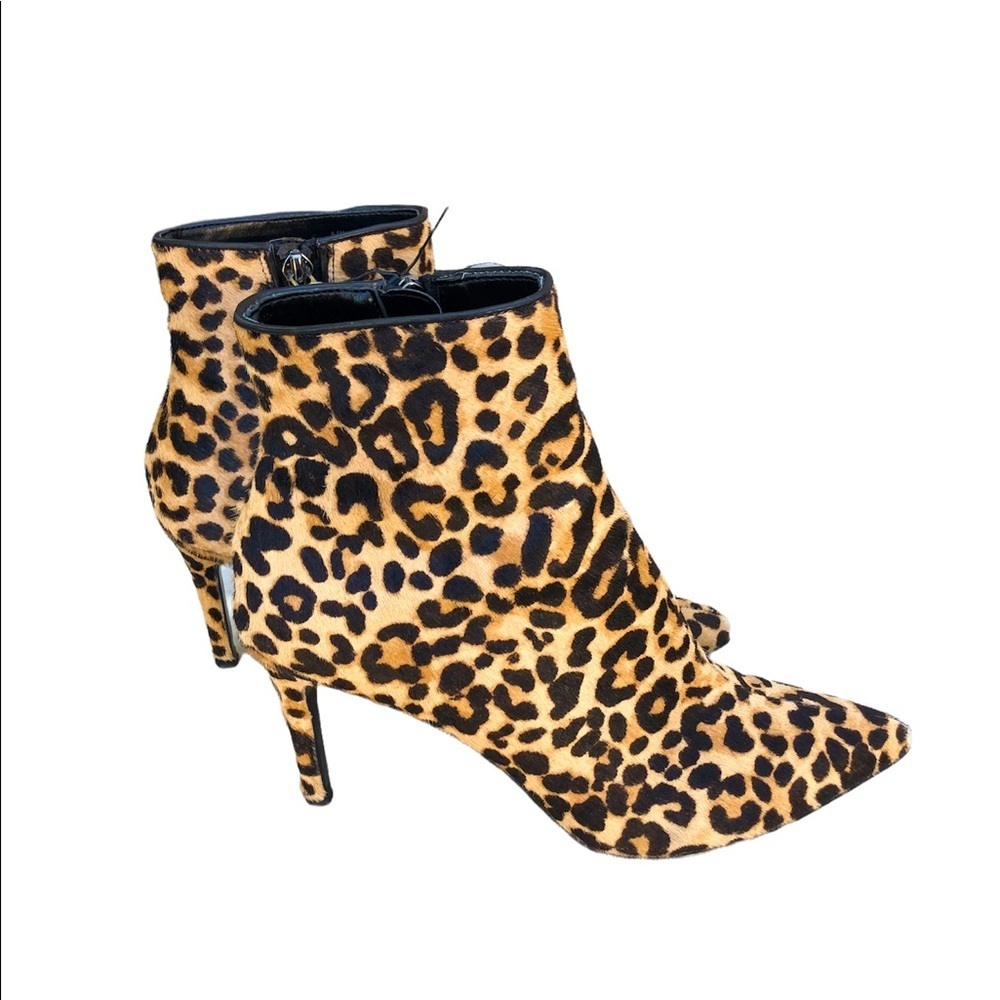 Steve Madden Leopard Calf Hair Ankle Boots